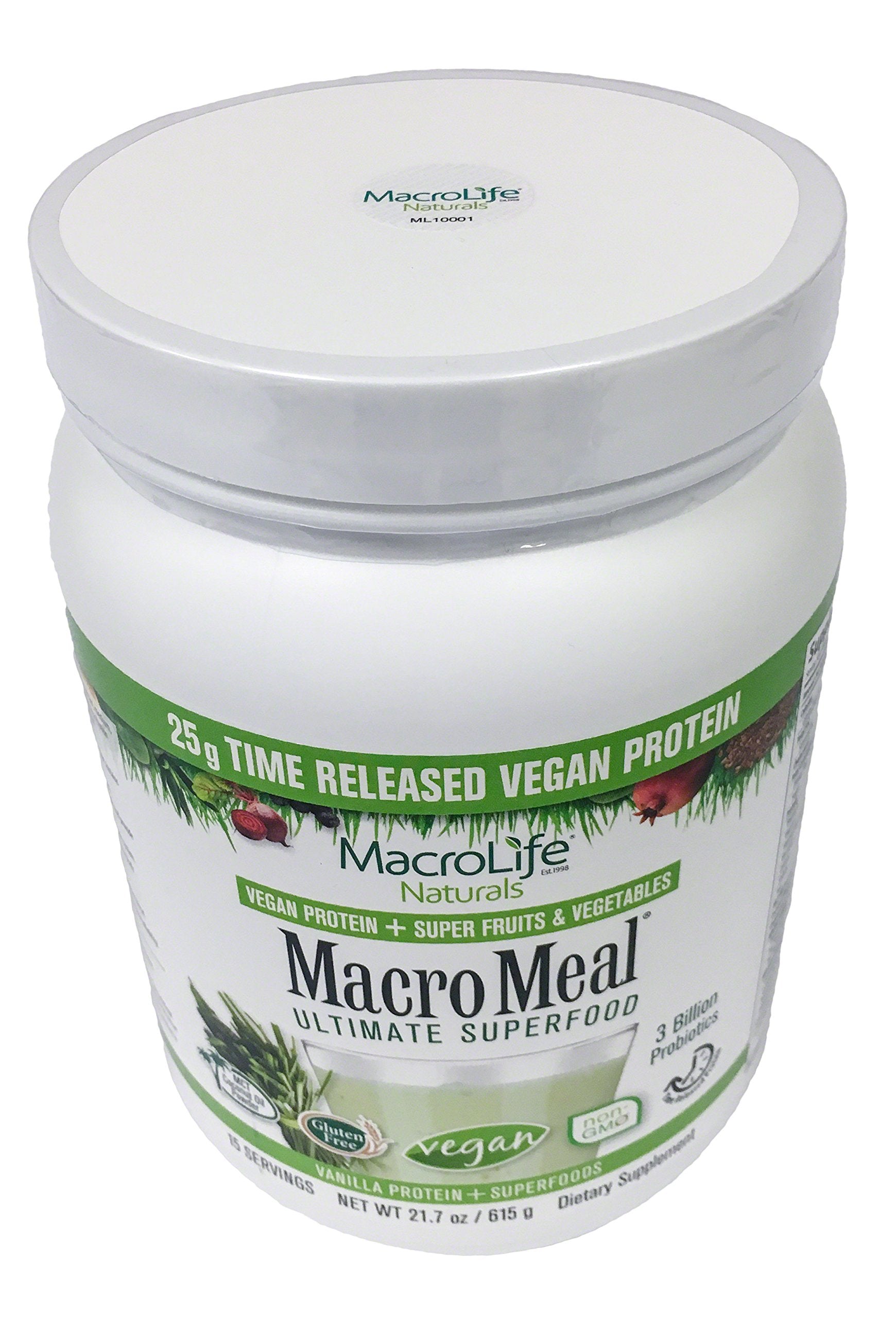 MacroLife Naturals MacroMeal Digestive Enzyme Support aids regularity.