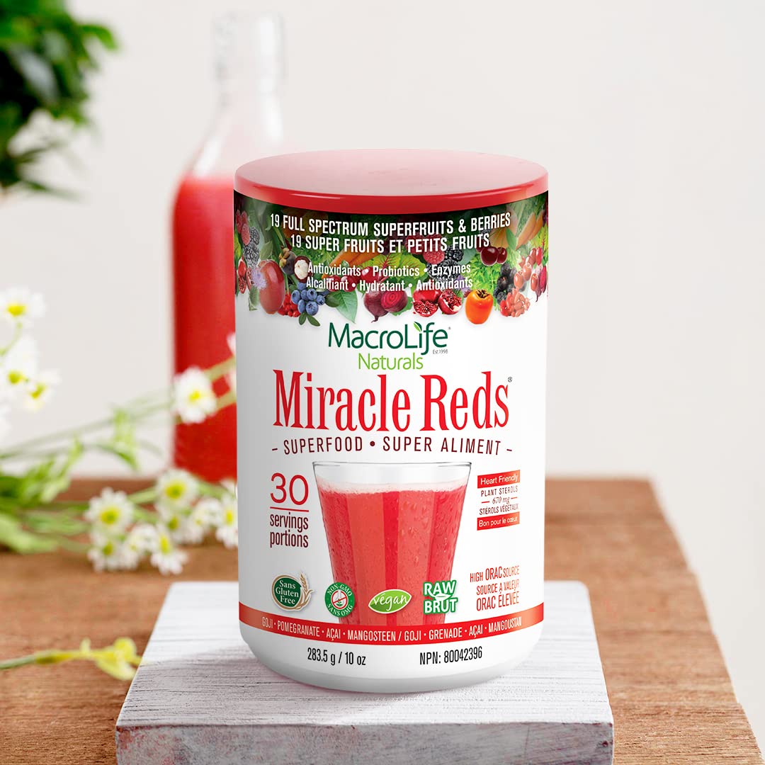 MacroLife Naturals Miracle Reds bottle and packaging