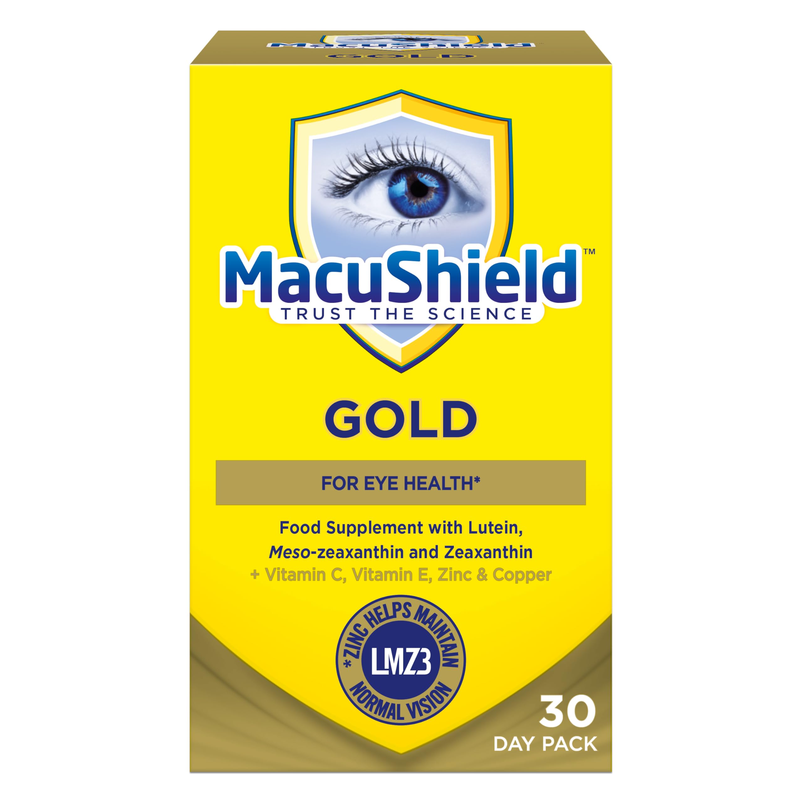 Macu Shield Gold bottle with 90 capsules