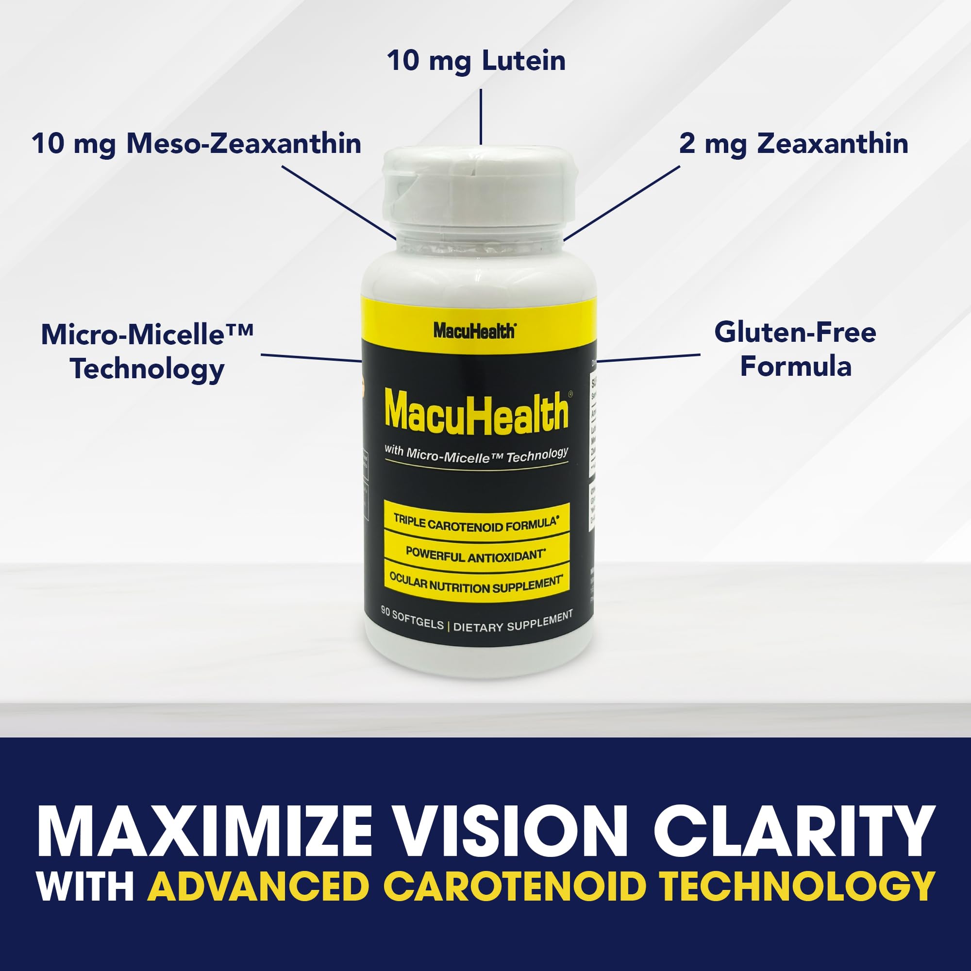 Outer packaging box for MacuHealth eye vitamins