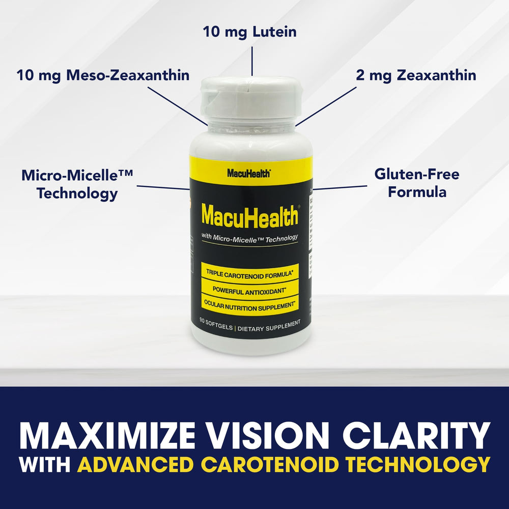 Outer packaging box for MacuHealth eye vitamins