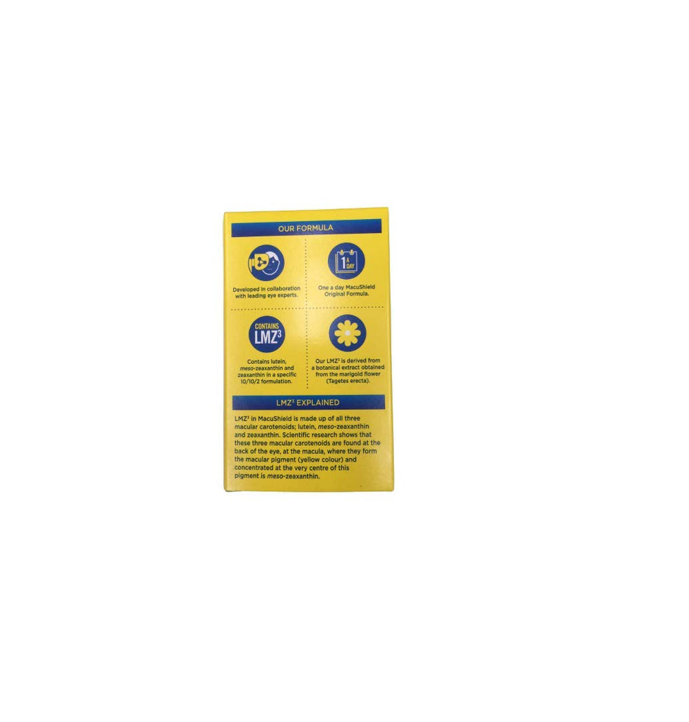 Macushield two-pack back label with product details