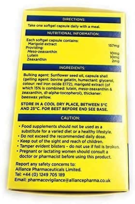 Macro shot of Macushield capsules and bottle