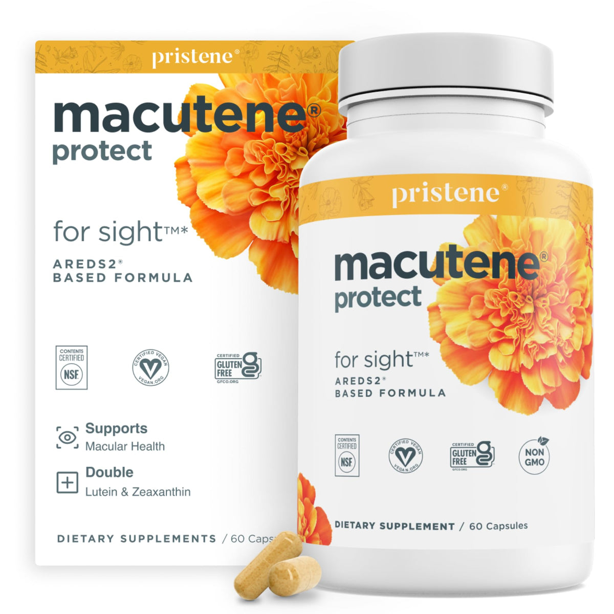 Macutene Protect AREDS2 eye vitamins bottle with 60 capsules