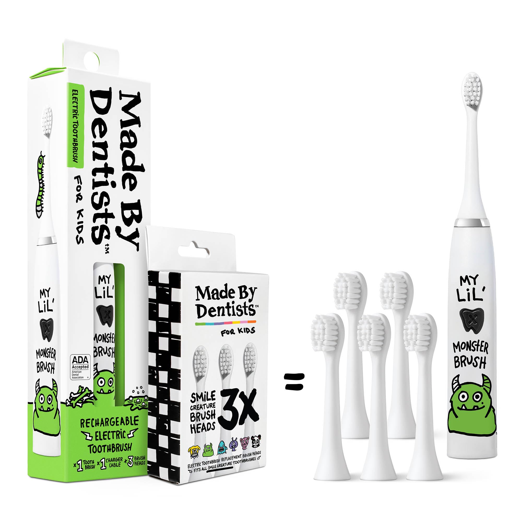 Monster-themed kids electric toothbrush front view