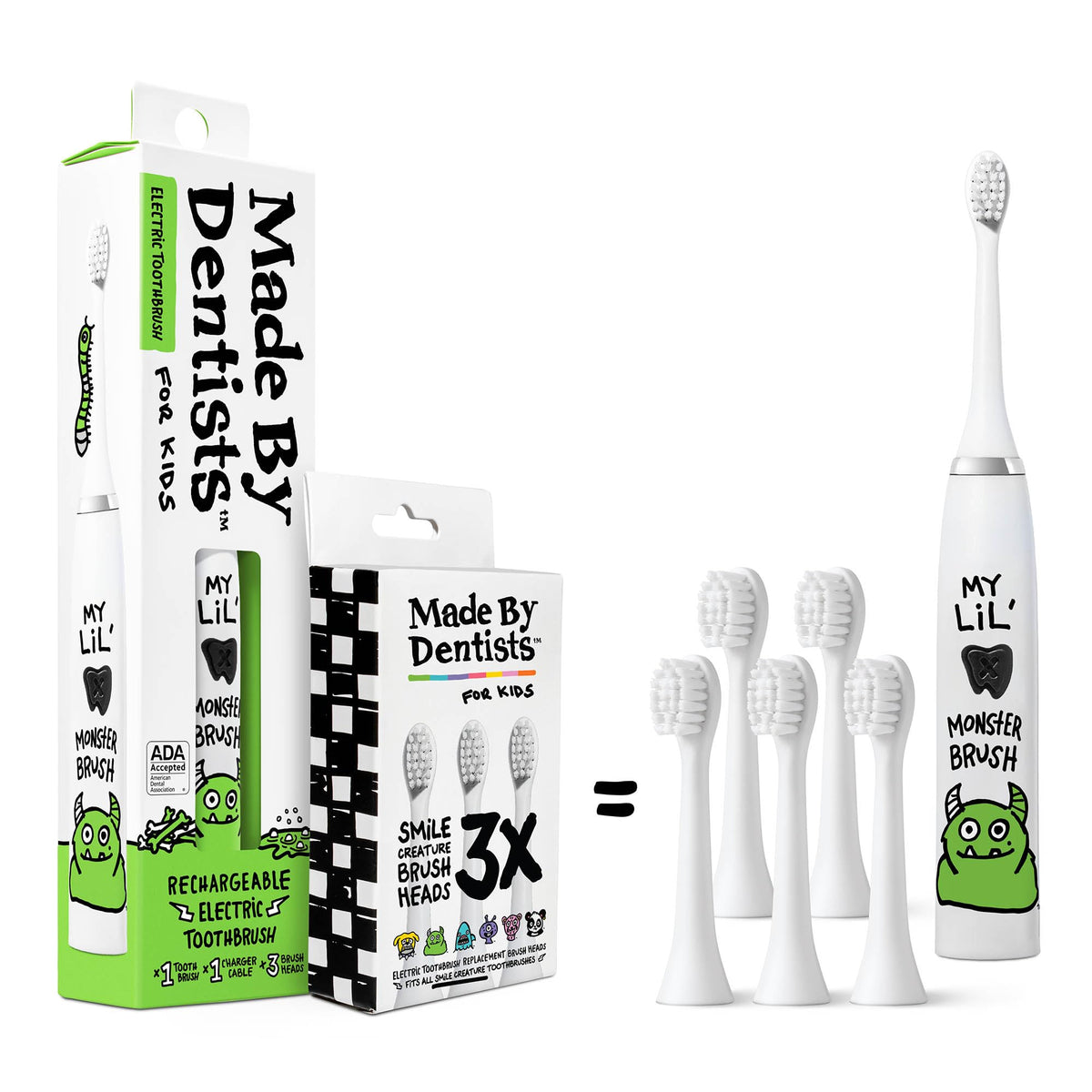 Monster-themed kids electric toothbrush front view