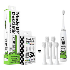 Monster-themed kids electric toothbrush front view