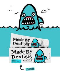 Product image: Made by Dentists Kids Shark Fluoride Toothpaste Watermelon 4.2oz Eyeball Juice 3 Pack