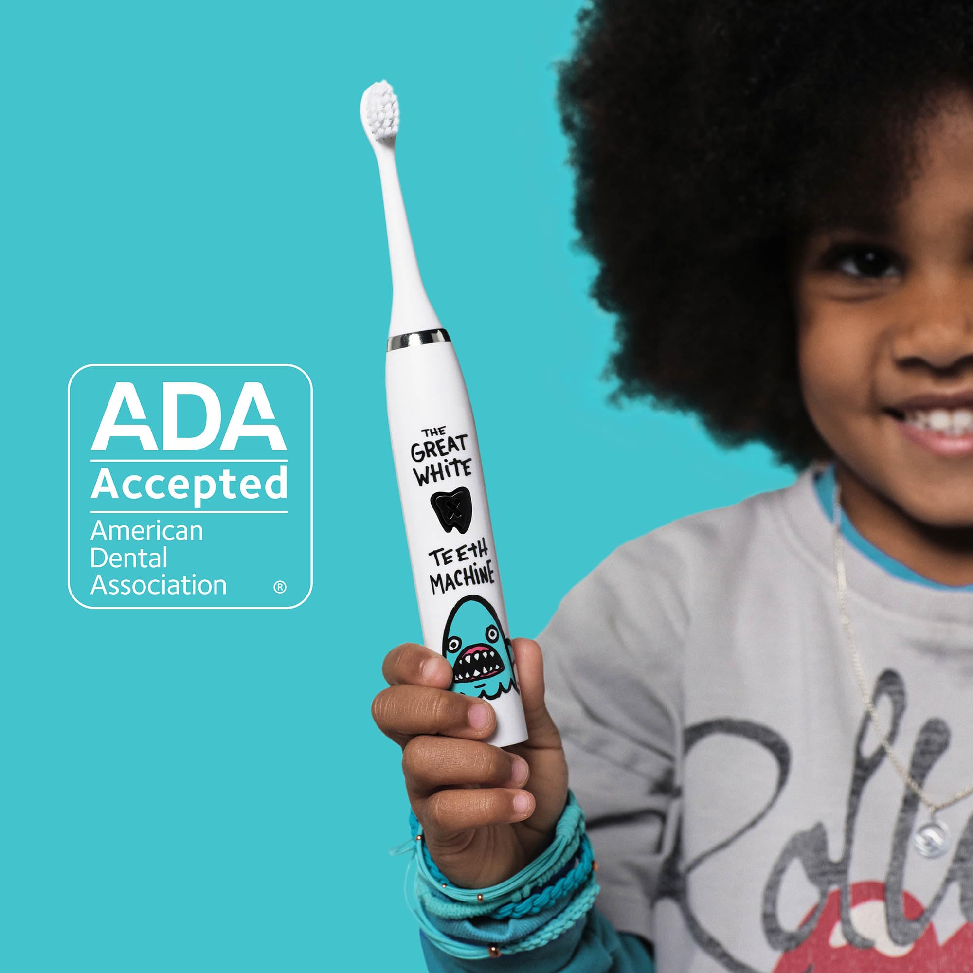 Rechargeable kids toothbrush with small soft brush head for toddlers