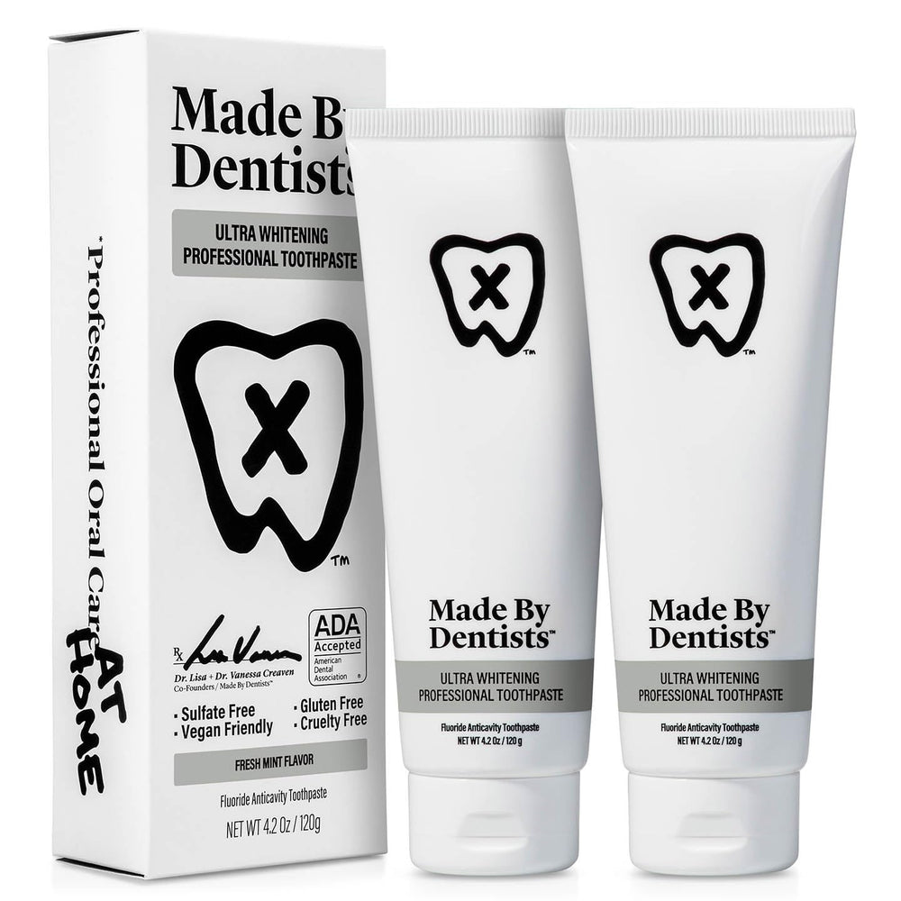 Made by Dentists Ultra Whitening Toothpaste 2-Pack packaging and tubes