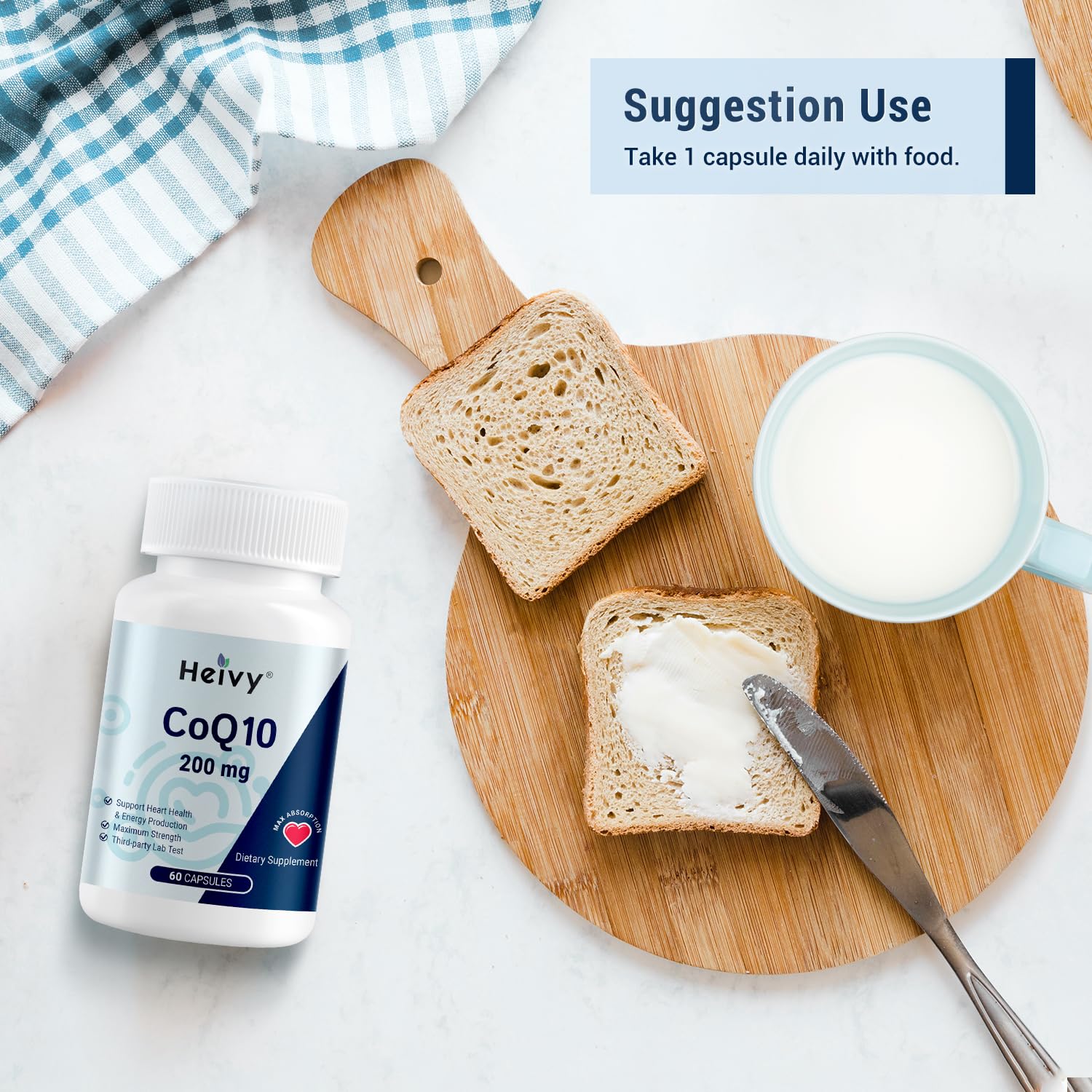 Made in USA, non-GMO, gluten-free CoQ10 supplement