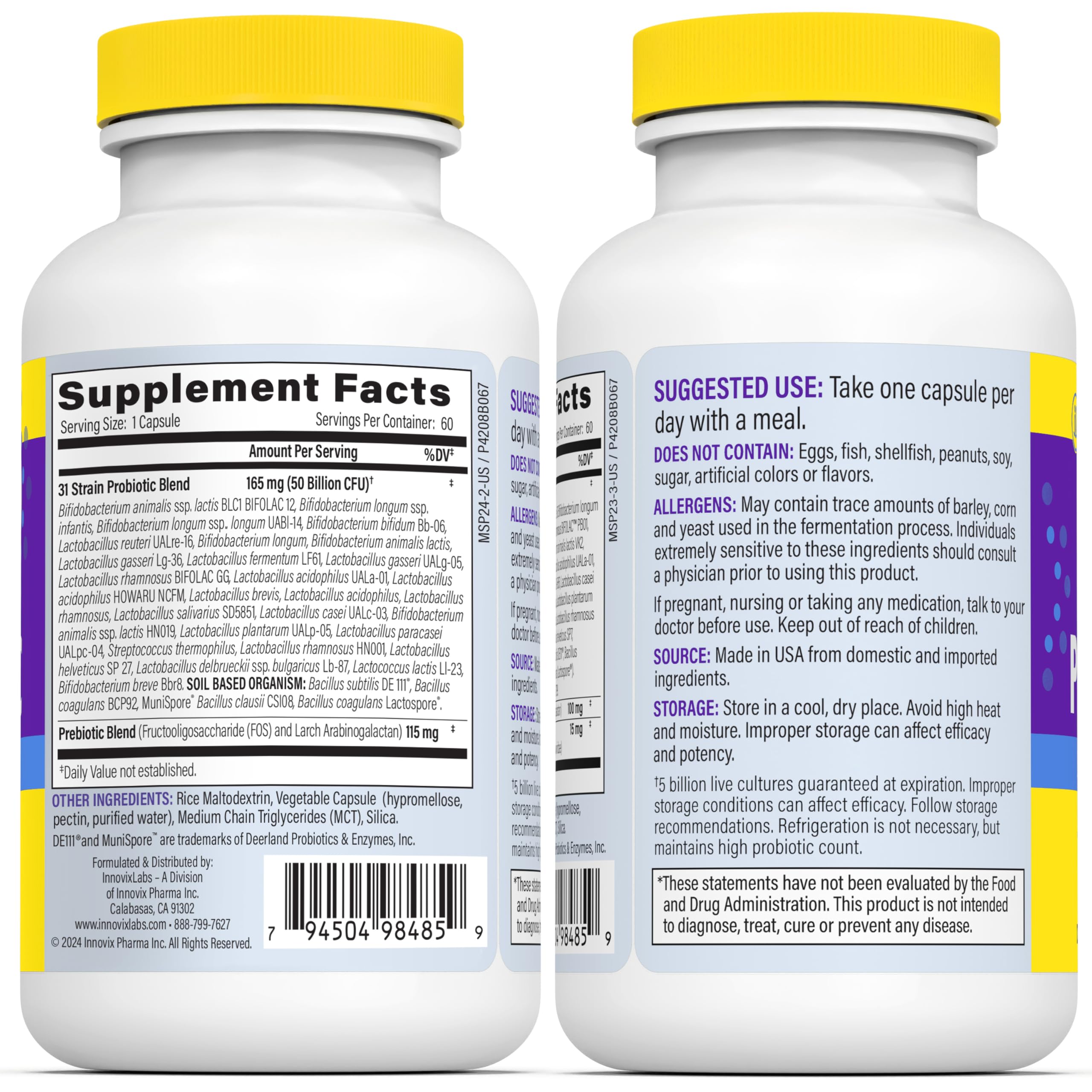 Made in USA facility for probiotic production