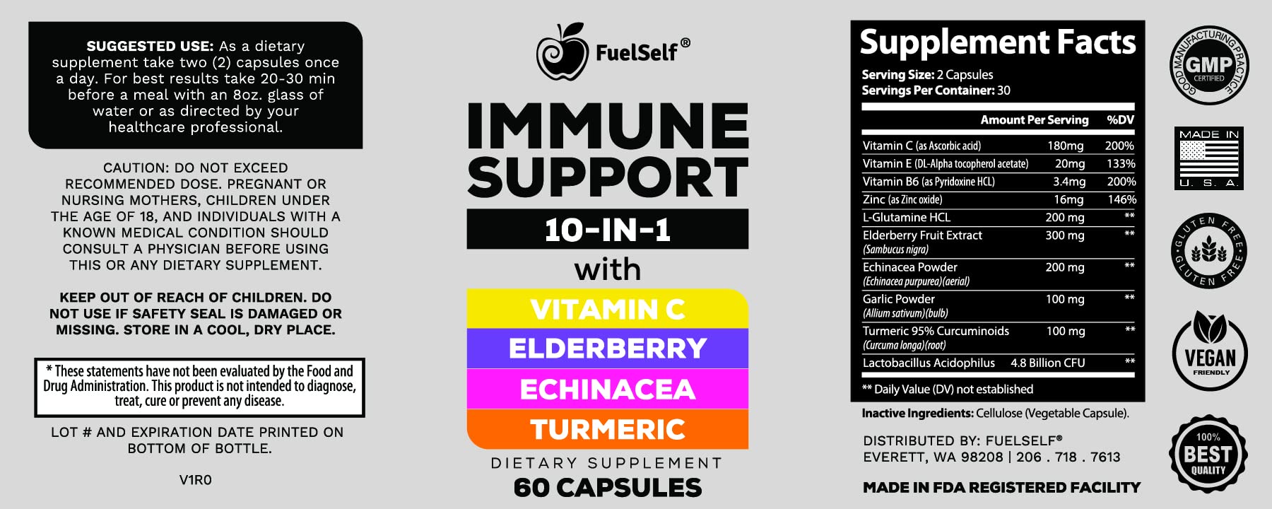 Made in USA in FDA-inspected, GMP-certified facility