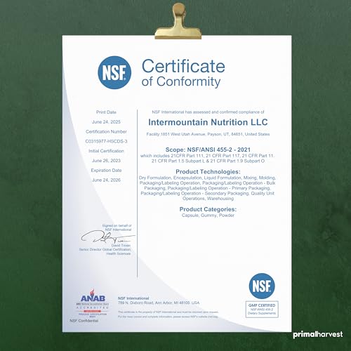 Made in USA GMP-certified facility label