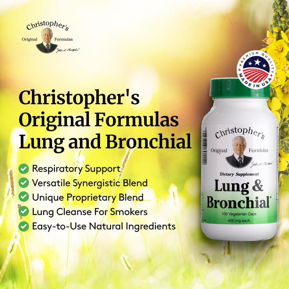 Made in USA label indicating quality for the lung formula