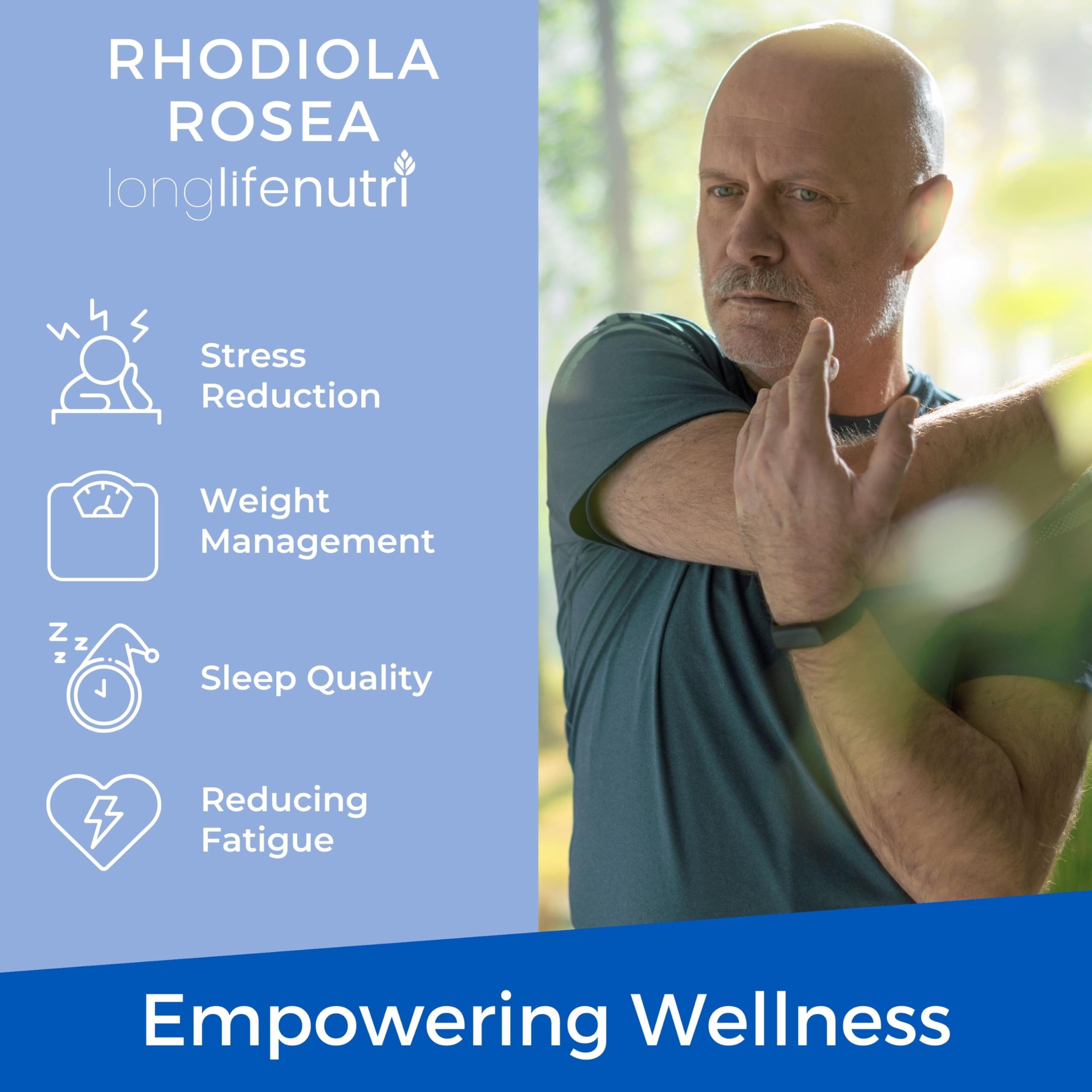 Made in USA Rhodiola Rosea supplement packaging