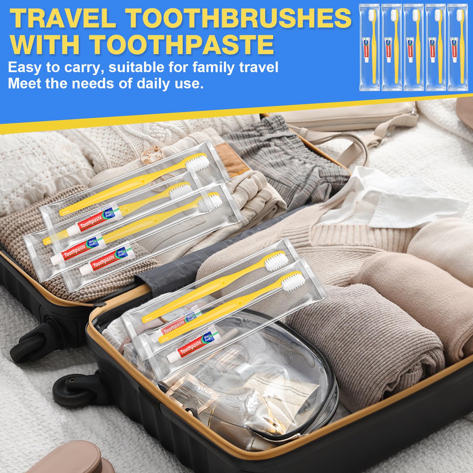 Donation-ready bulk toothbrush and toothpaste kit for shelters