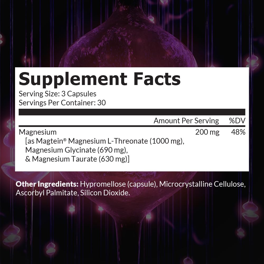Back panel showing supplement facts for MagEnhance Magnesium Complex