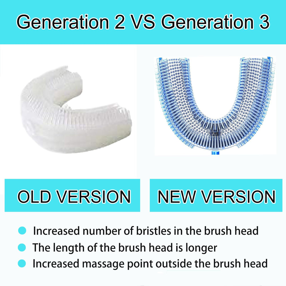 Pair of Magentak silicone U-shaped brush heads for adult users
