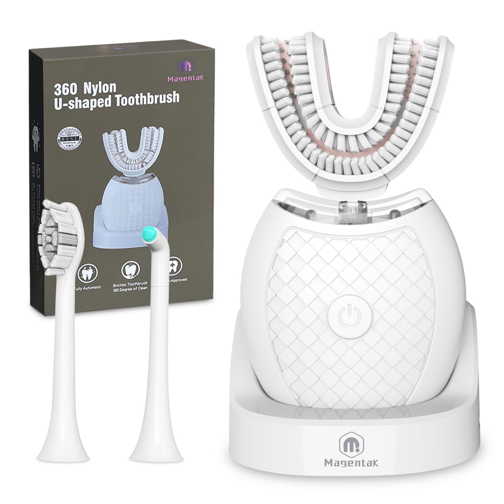 Front view of Magentak Electric U Shaped Toothbrush for adults