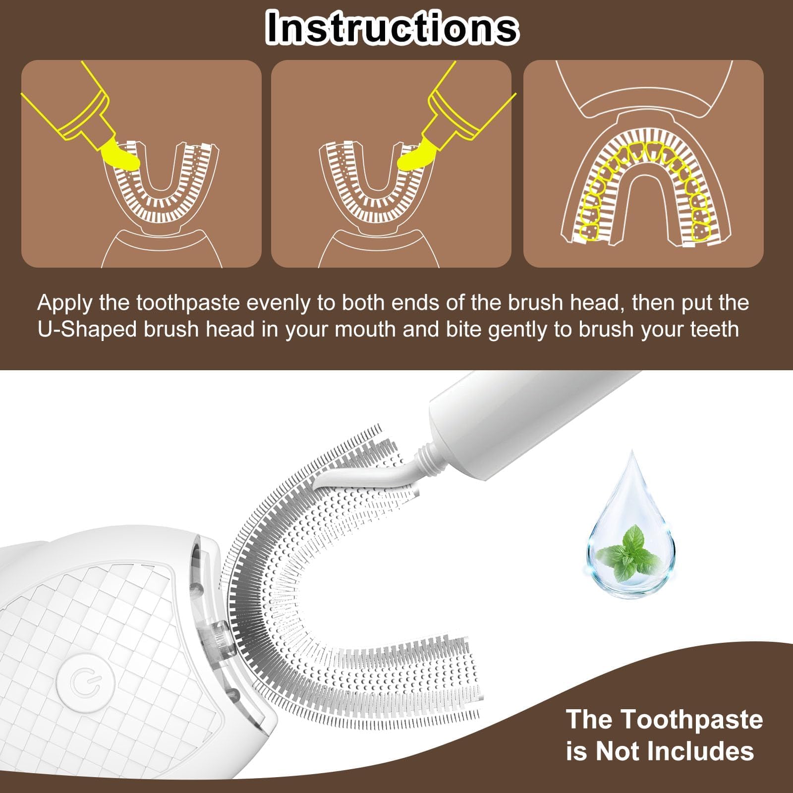 Magentak Electric Toothbrush IPX7 waterproof in White