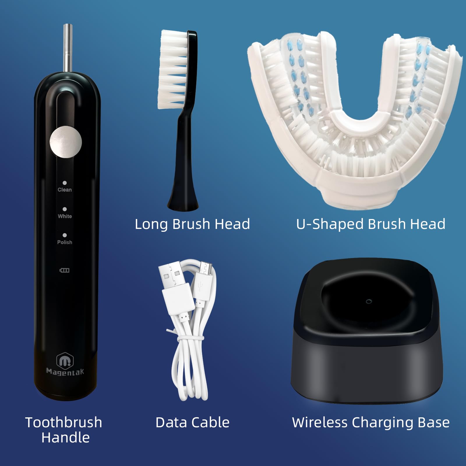 Long-lasting 500mAh battery with 3-hour charge for Magentak toothbrush