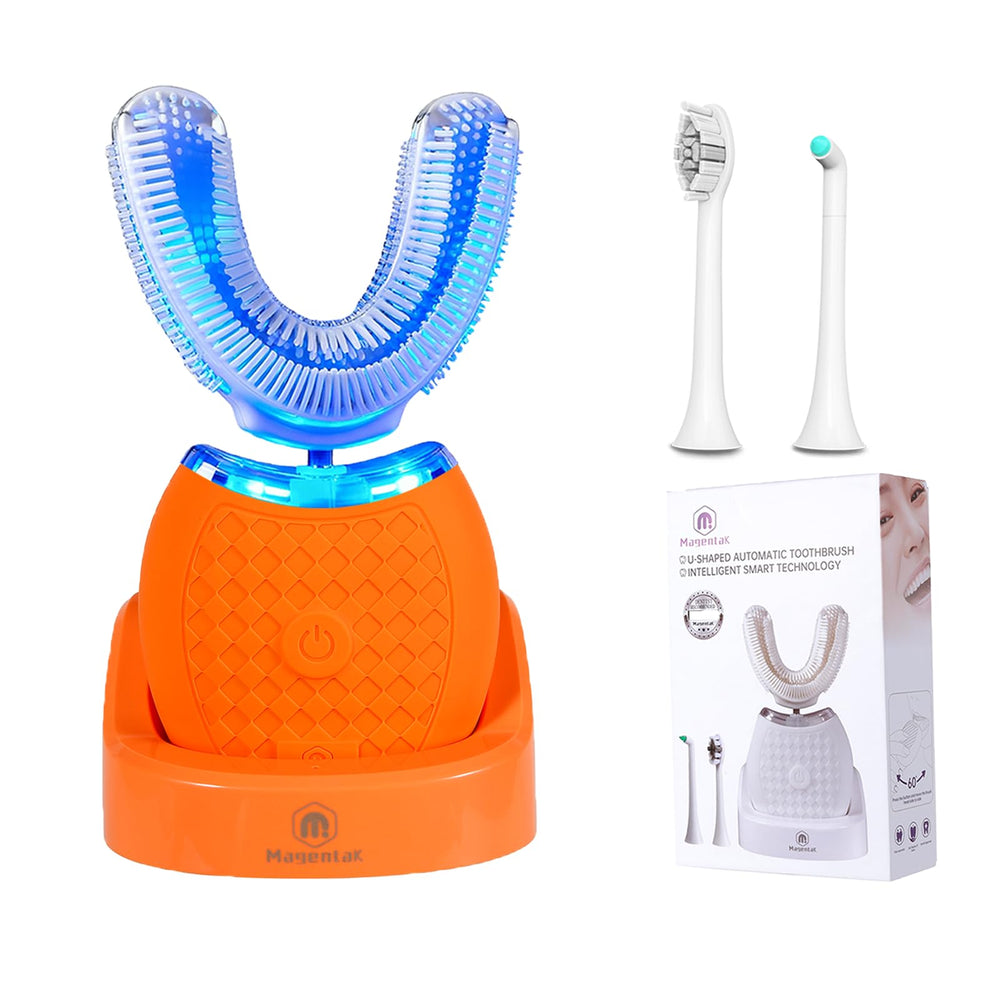Magentak Ultrasonic U-Shaped Toothbrush Orange - front view