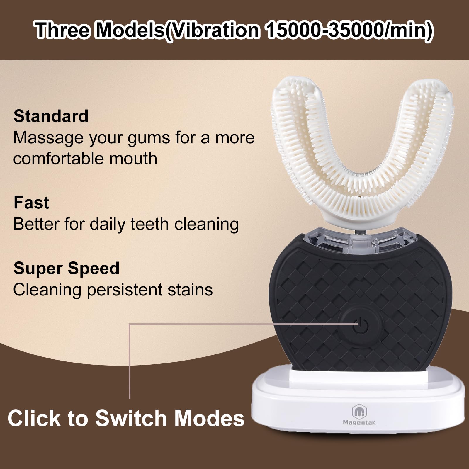 Wireless charging base for Magentak toothbrush
