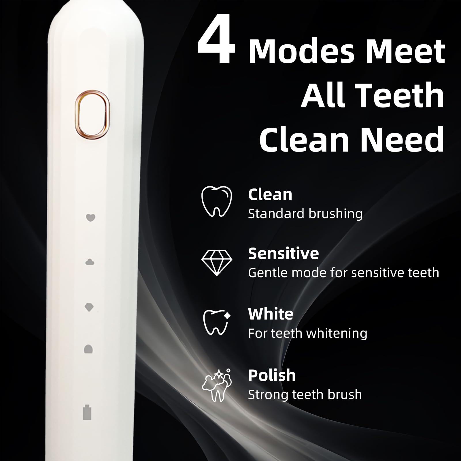 Whitening mode indicator on handle