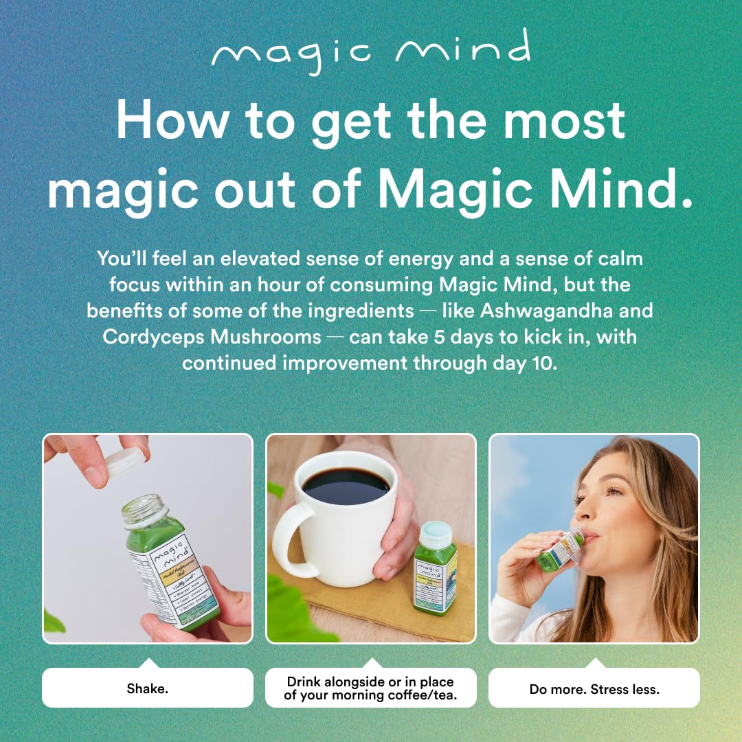 2 fl oz Magic Mind shot in a 5-pack bundle