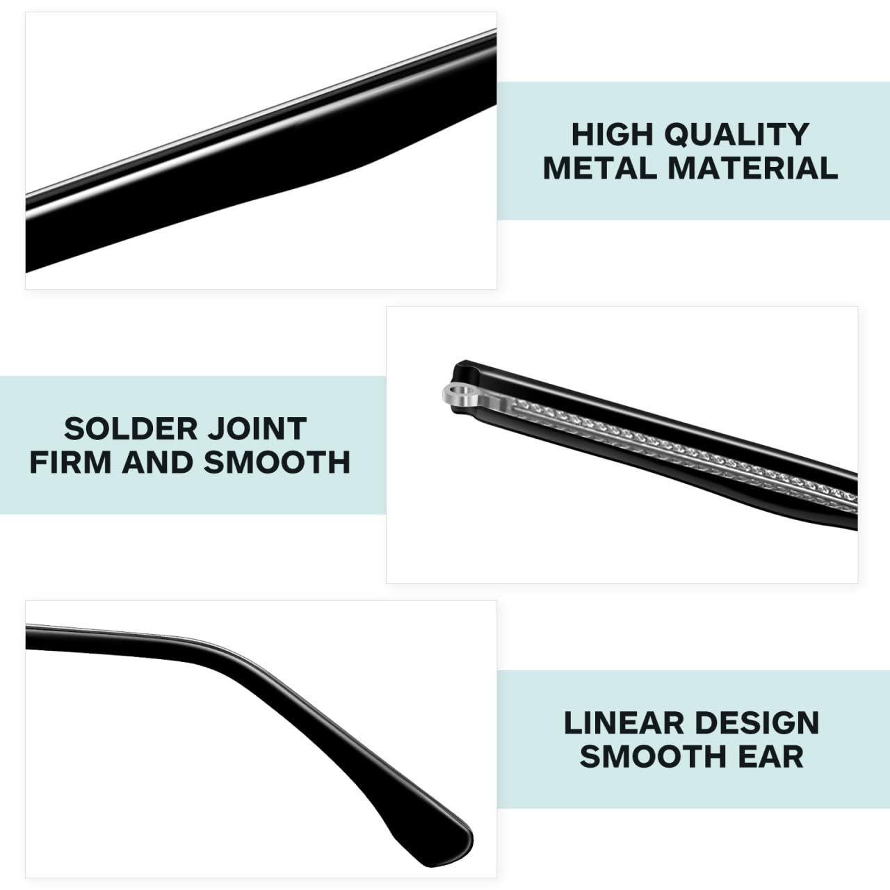 MAGICLULU replacement arm for eyeglasses - black metal temple arm - image 04