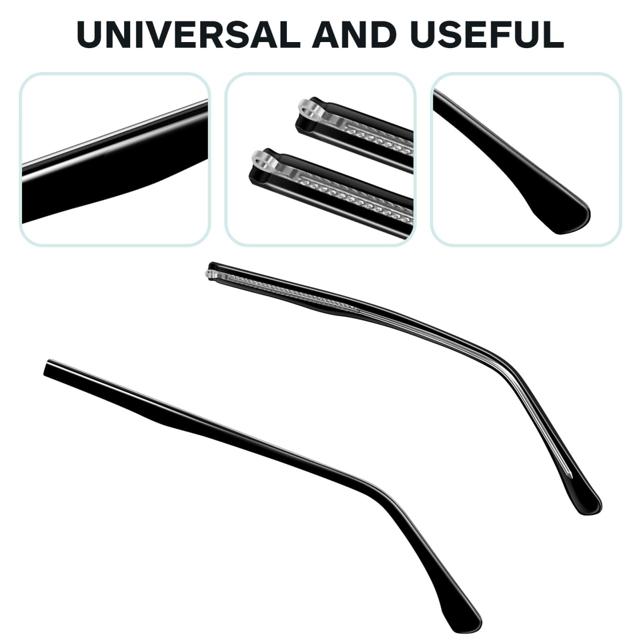 MAGICLULU replacement arm for eyeglasses - black metal temple arm - image 05