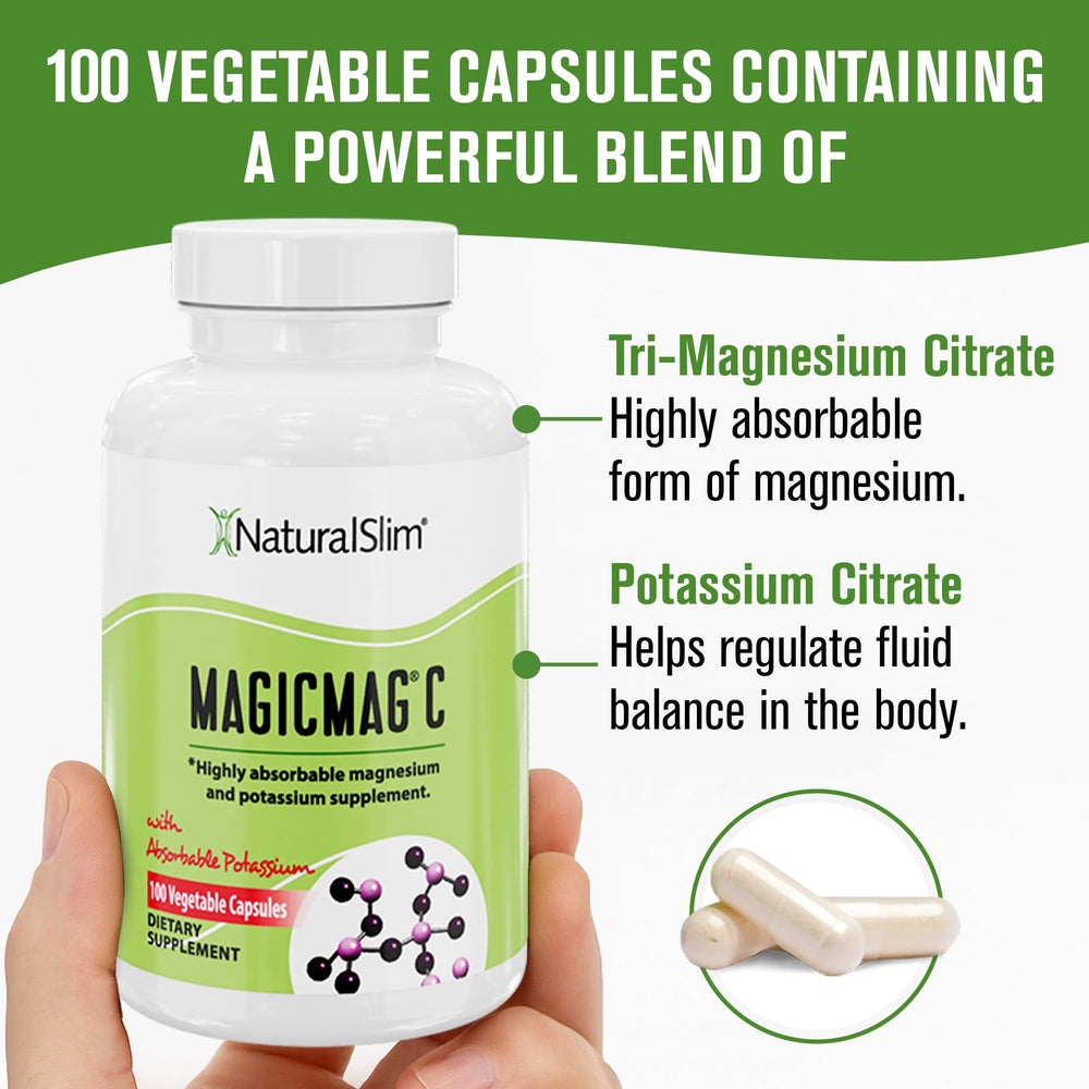 Ingredients panel for MagicMag C Magnesium Citrate with Potassium