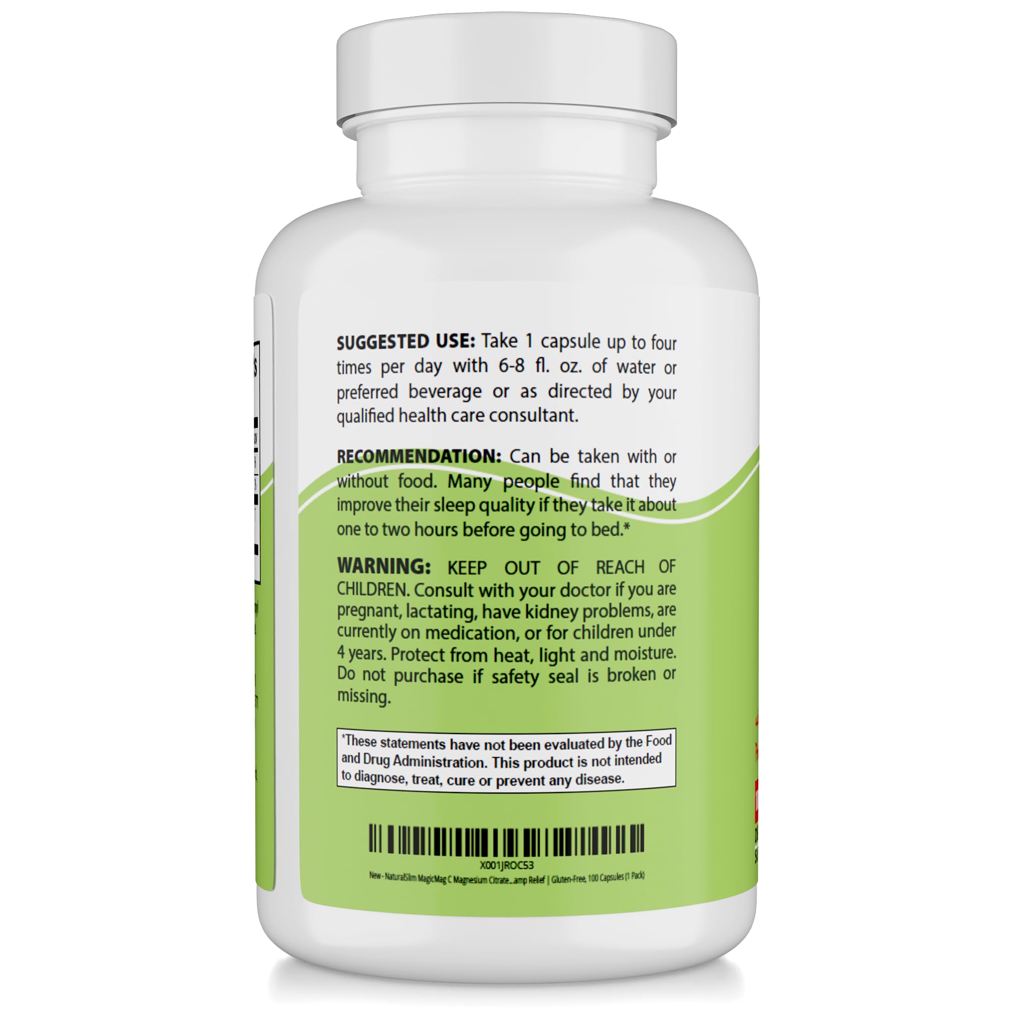 Close-up of MagicMag C label: Magnesium Citrate with Potassium