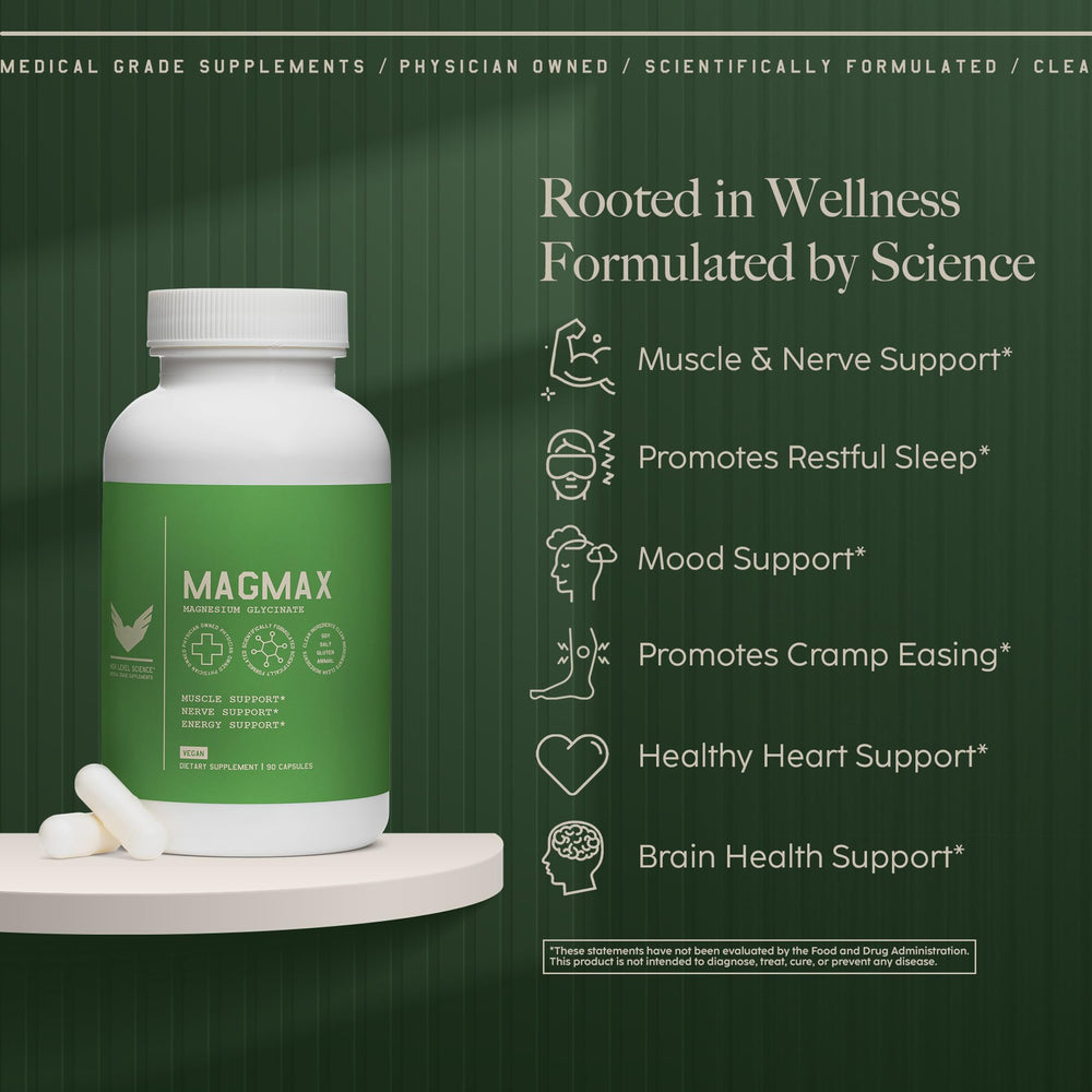 Nutrition facts panel for MagMax Magnesium Glycinate