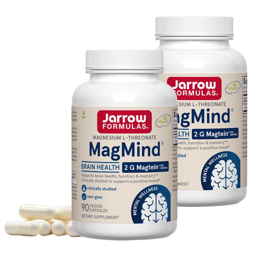 Jarrow Formulas MagMind bottle with 90 capsules, pack of 2
