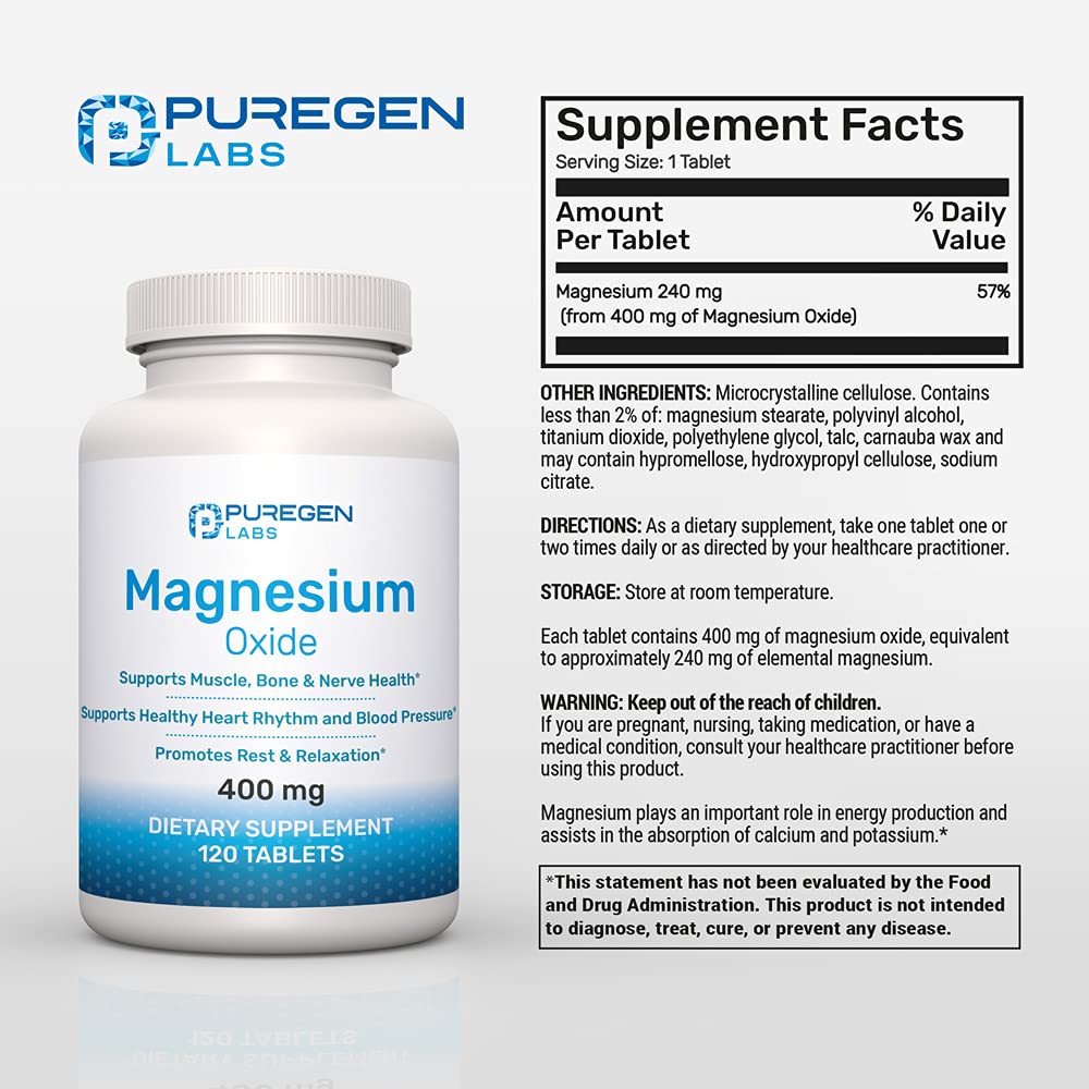 Magnesium 400mg tablets - 120 count