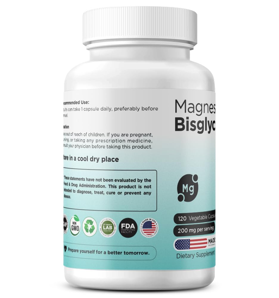 Close-up of vegan magnesium bisglycinate capsules