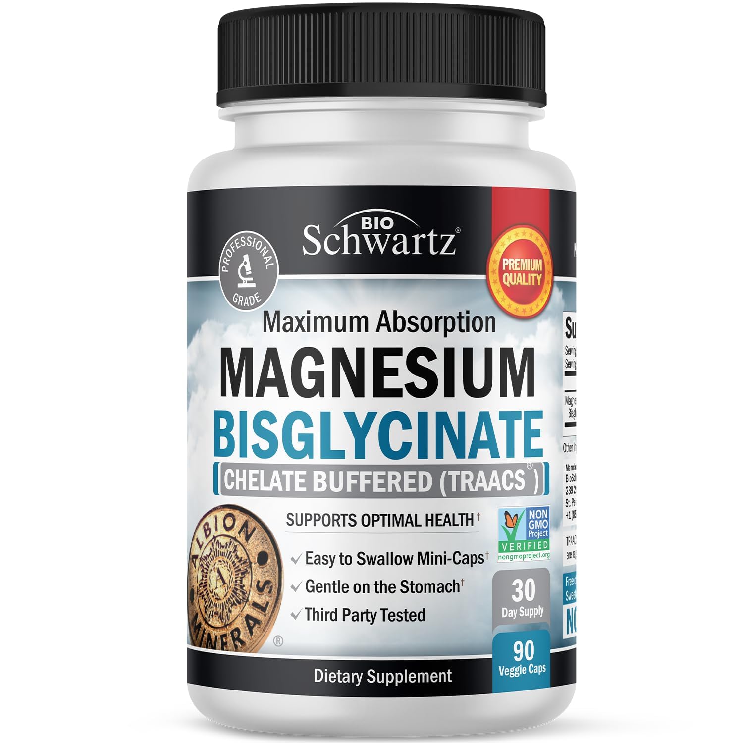 Magnesium Bisglycinate 90 count bottle