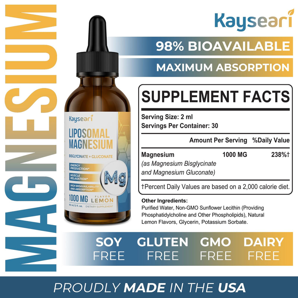 Chelated Magnesium Bisglycinate and Gluconate Drops – Lemon
