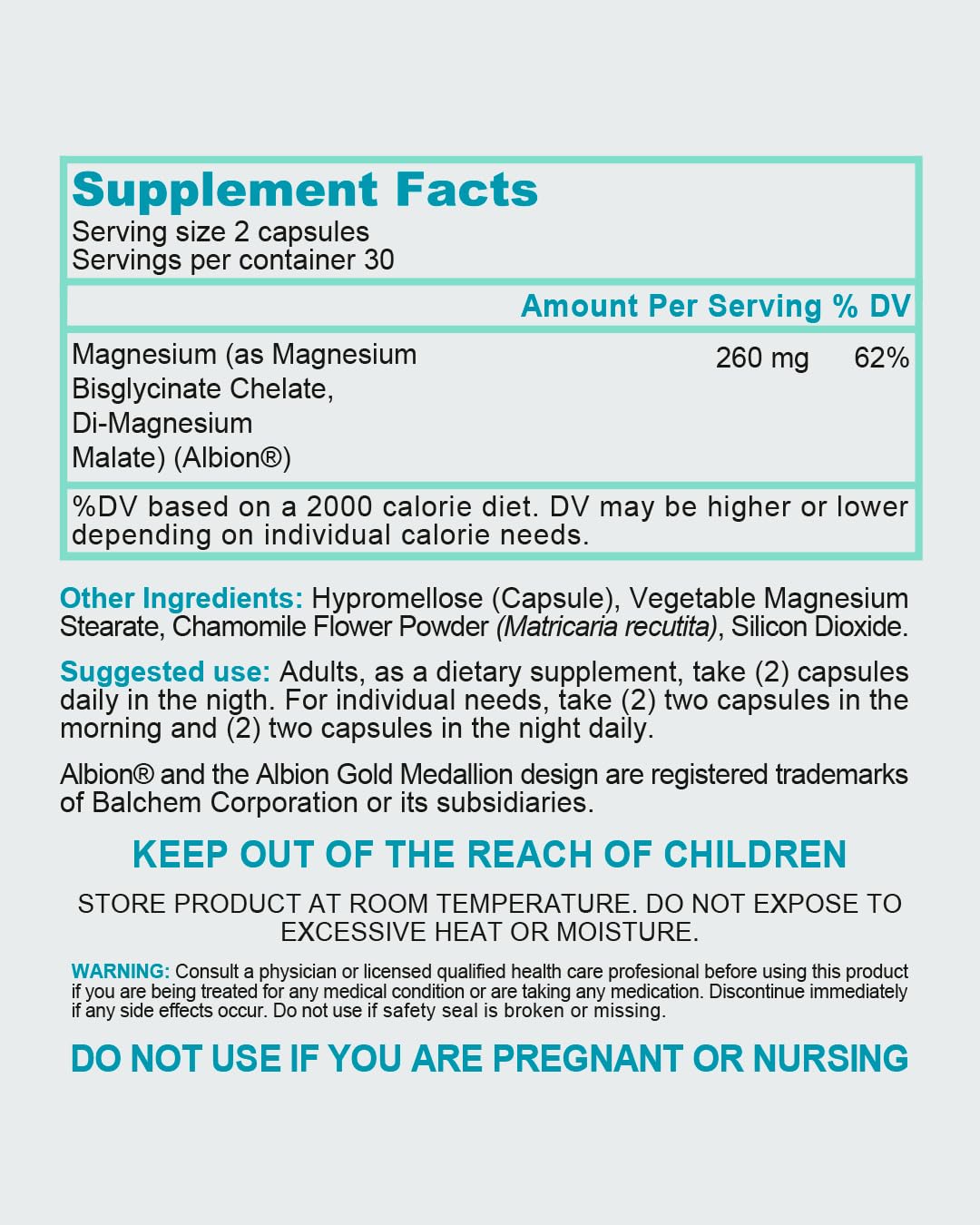 Brain health and energy support graphic for magnesium supplement