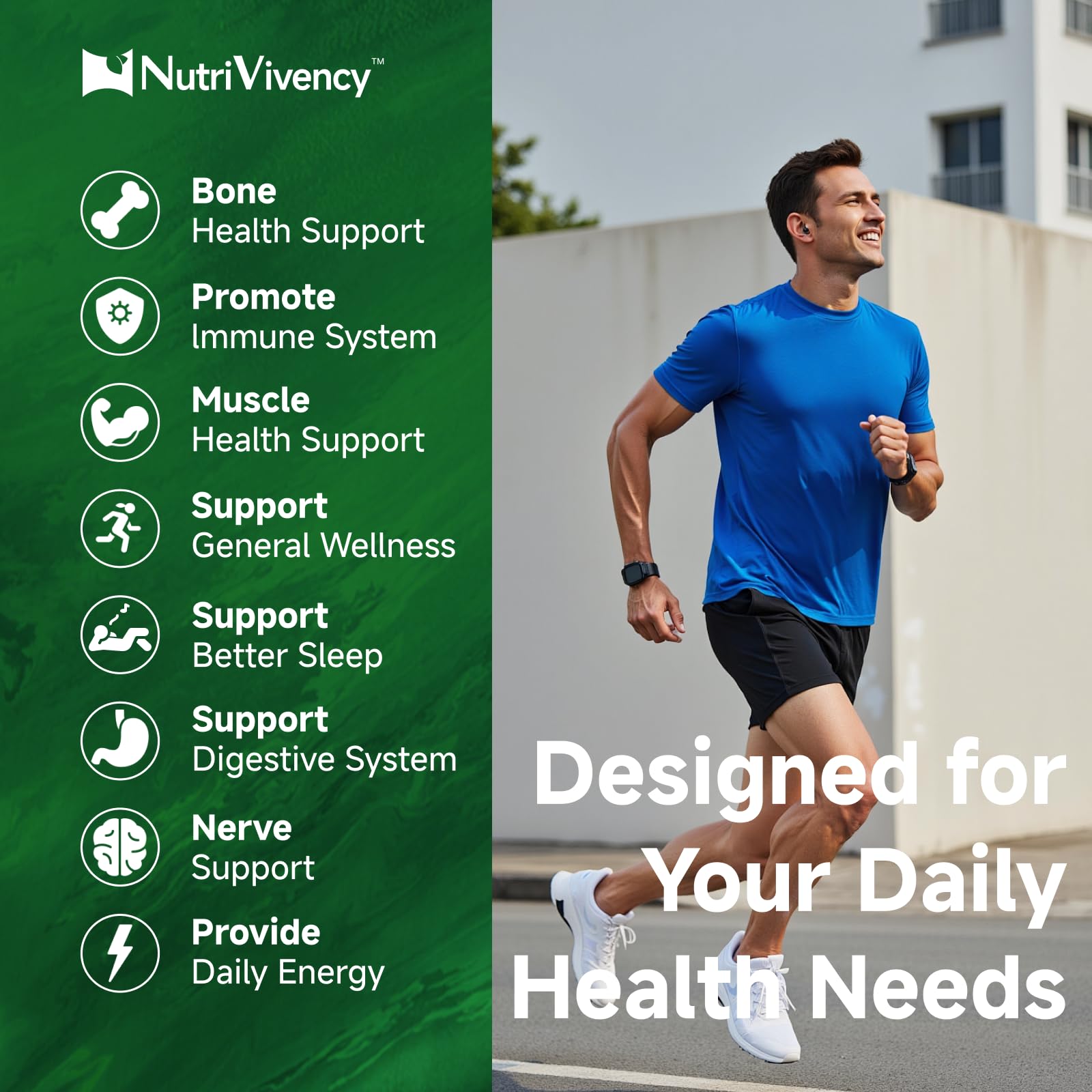 Blended ingredients: calcium, vitamin B6, D3 and zinc