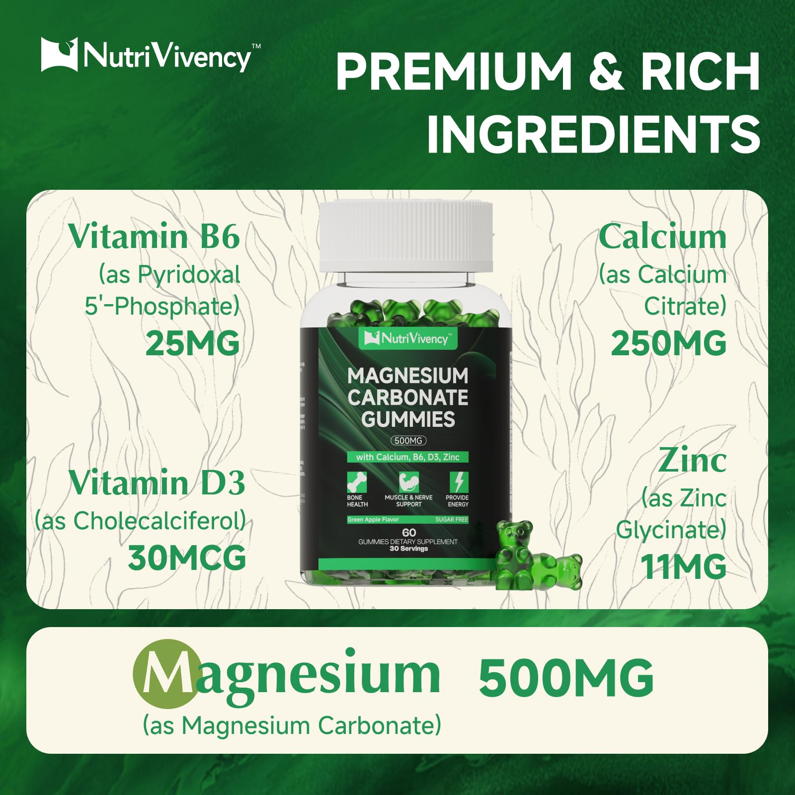 Illustration of magnesium supporting muscles and nerves