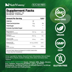 Nutrition facts label for Magnesium Carbonate Gummies
