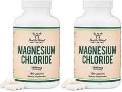 Double Wood Magnesium Chloride bottle with Non-GMO and Gluten Free labeling
