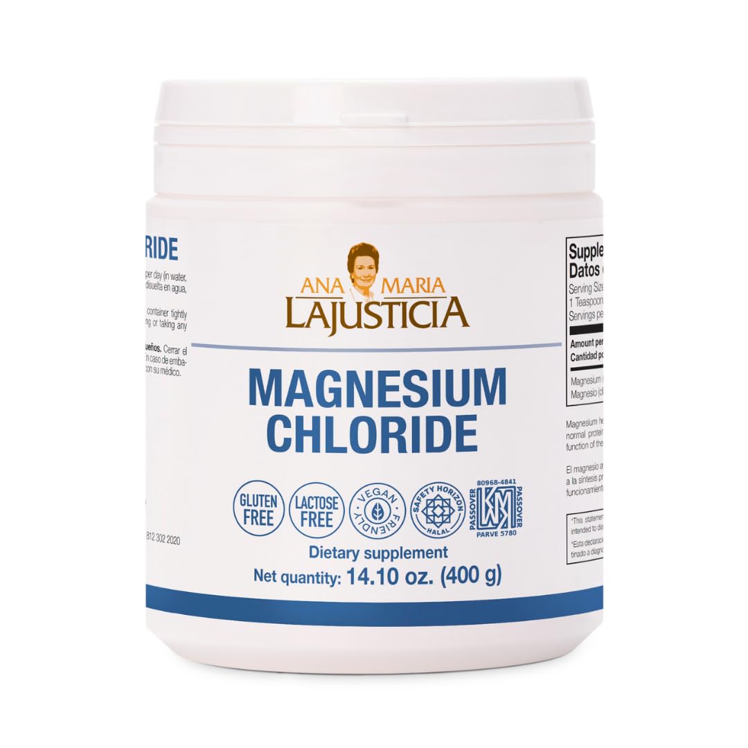 Two-pack Ana Maria LaJusticia Magnesium Chloride 400g back view with label