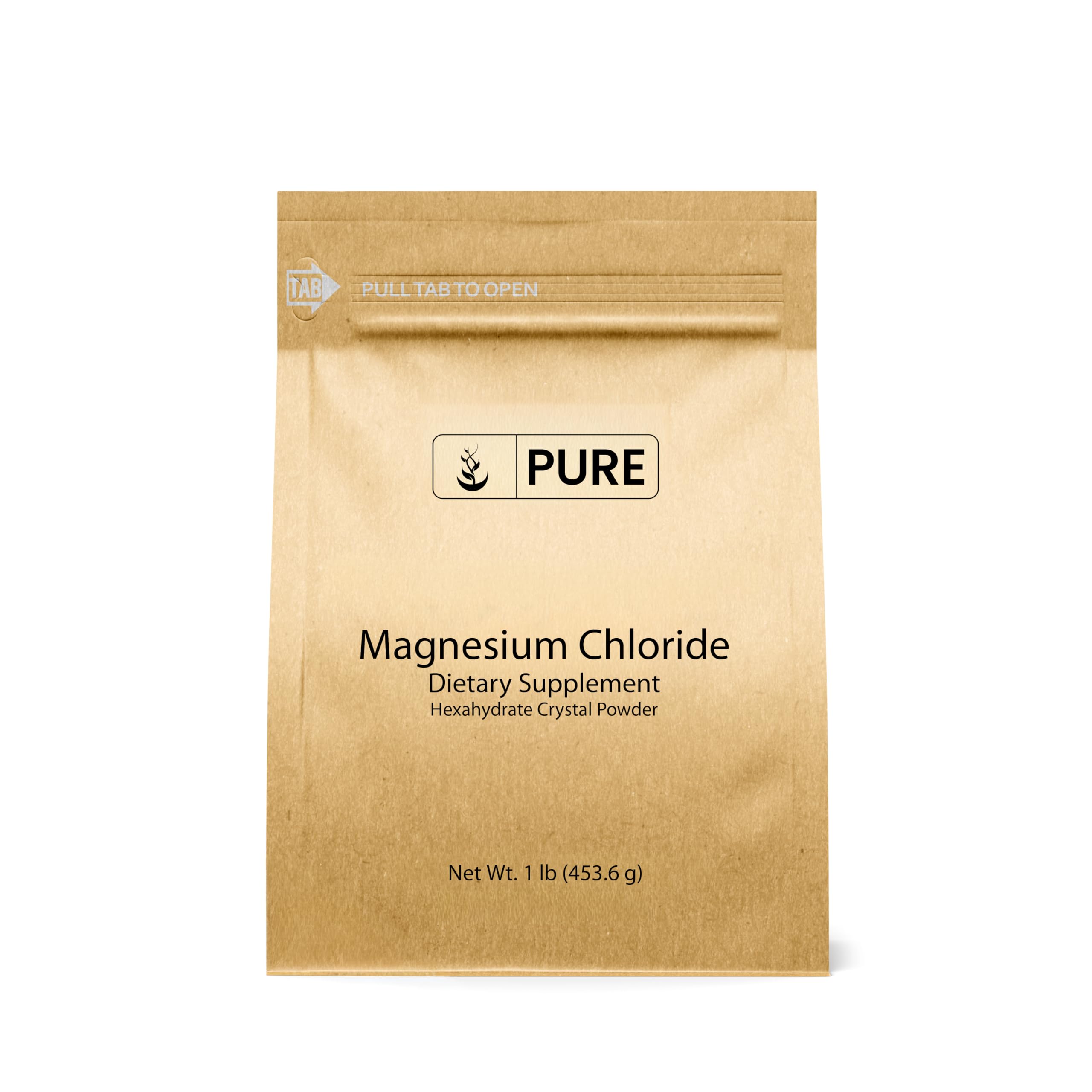Crystal magnesium chloride powder in a jar