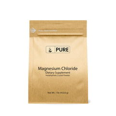 Crystal magnesium chloride powder in a jar