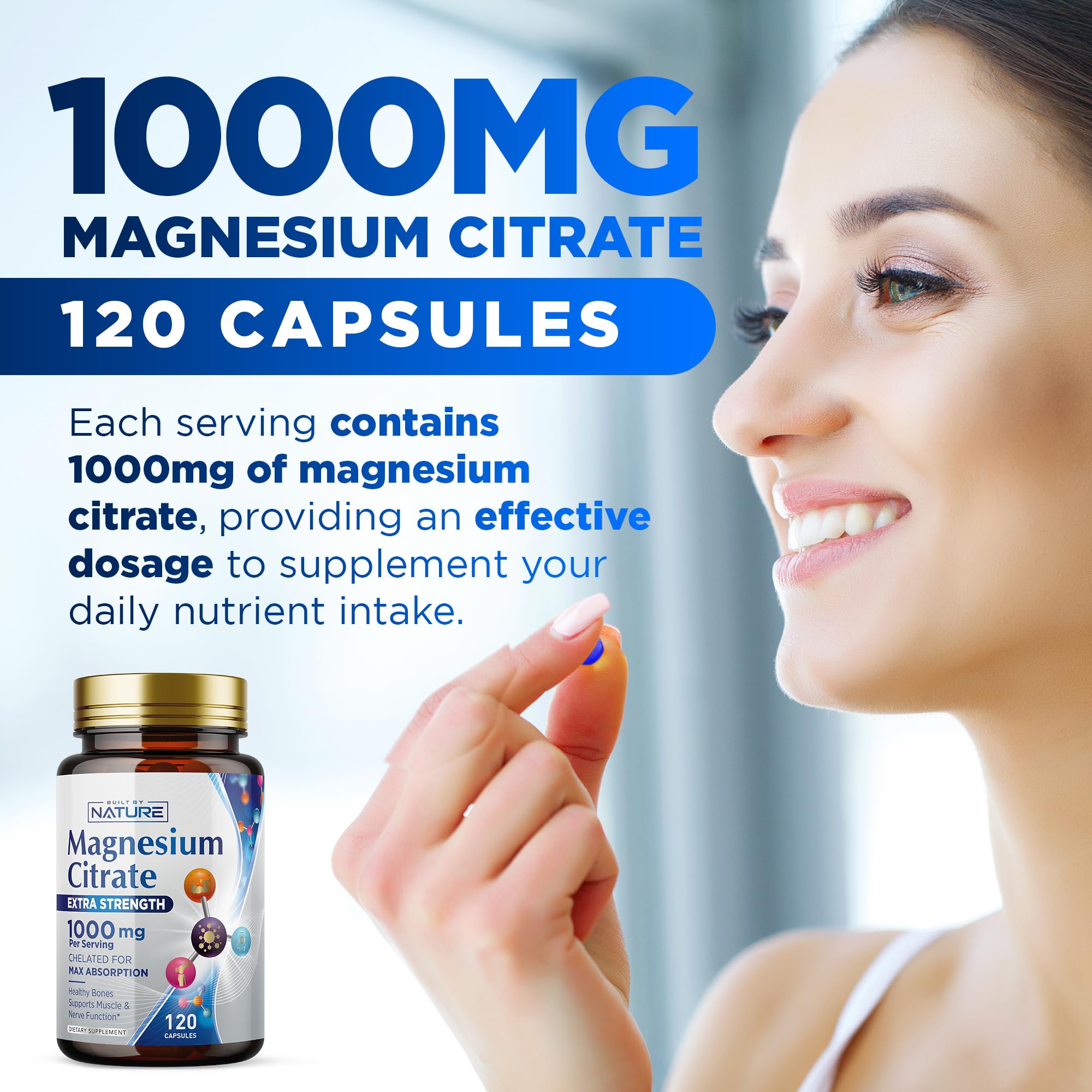 Product label for Magnesium Citrate 1000mg