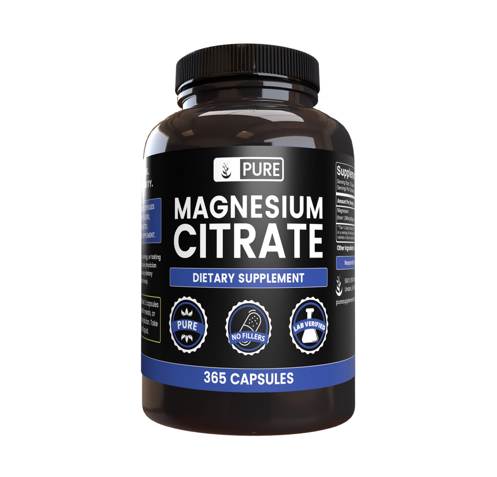 Pure Original Magnesium Citrate Capsules front view